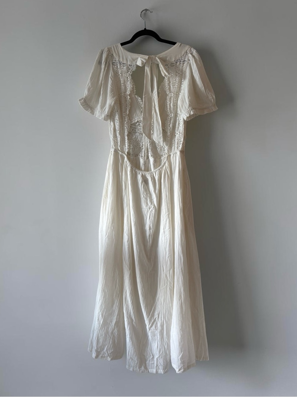 Free People All You Need Is Lace Midi Dress Size XL White Lace-Trim Cottagecore - Picture 6 of 13